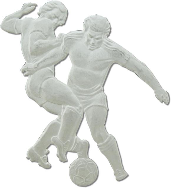Bild aus Gedenkmünze von Mexiko, zur FIFA Fußball WM 1986. Fußballspieler im Kampf um den Ball.