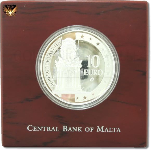 Gedenkmünze Malta 2008, 10 Euro auf Box
