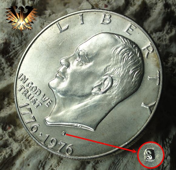 Der Eisenhower Dollar in Silber mit Prägestätte S für San Francisco Mint, Ag 400