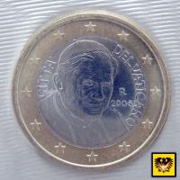 2 Euro Münze aus dem Vatikan von 2004 in Klappkarte. Petersplatz, Basilika St. Peter Rom.