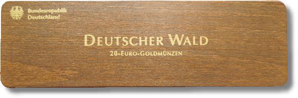 Kassetten- Oberseite der Goldmünzen 20 Euro, Deutscher Wald