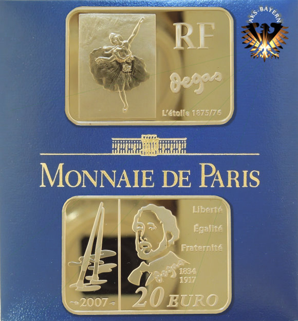 Münzbarren in Gold der Monnai de Paris - Als Beispiel für eine Barrenmünze in Gold.