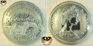 1 Dollar, Canada Dollar, 1980, Elizabeth II, Polar bear / Eisbär, Silver