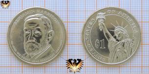 1 Dollar, USA, 2012, P, Benjamin Harrison, 23rd President 1889 - 1893 , Liberty  