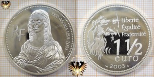 1,5 Euro, Frankreich, 2003, 500 Jahre Mona Lisa von Leonardo Da Vinci