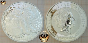 Bullionmünze: AUS, 10 Dollars, 2008, Australia, Koala 10 oz Silver Barrenmünze