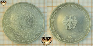 10 DM, BRD, 1999 D, 50 Jahre Grundgesetz