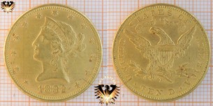 $10 Dollars, USA 1882, Liberty, Coronet Head, Eagle