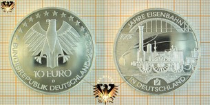 10 €, BRD, 2010 D, 175 Jahre  Vorschaubild