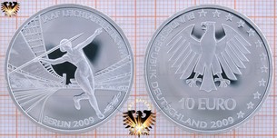 10 €, BRD, 2009, IAAF Leichtathletik WM Berlin - Mit Decodierhilfe des Prägestätten Geheimcode zur Münze