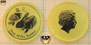 15 Dollar Australien Bullion Goldmünze 1/10 Unze | Lunar II Serie Year of the Rabbit