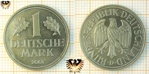 1 DM Münze, BRD, nominal, 1950 bis 2001