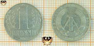 1 Pfennig, DDR, 1972 nominal, 1960-1972, * DEUTSCHE DEMOKRATISCHE REPUBLIK *