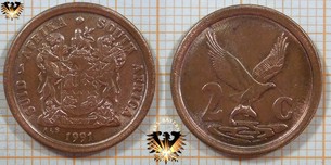 2 Cents, South Africa, 1991, Suid Afrika, Osprey