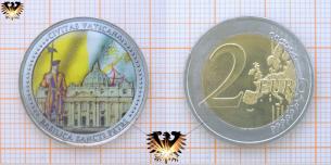 2 Euro, Civitas Vaticana, Basilica Sancti Petri, Farb Münze  