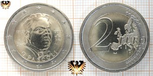 2 Euro Münze, Italien, 2012, Gedenkmünze G. Pascoli