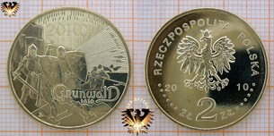 Münze: 2 Złote, Polen, 2010, Die große Schlacht - Grunwald 1410, Nordic Gold - Mit Blisterkarte der Sondermünze