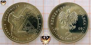 Münze: 2 Złote, Polen, 2009, Tatrzanskie Ochotnice Pogotowie Ratunkowe, 100 Jahre TOPR mit  Blisterkarte