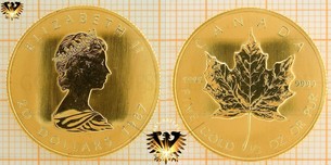 20 Dollars 1987, Maple Leaf Münze, 1/2 unze Gold