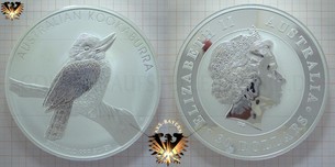 30 AUD, 30 Dollars, 2010, Australien, Australian Kookaburra, 1 Kilo / 1kg, .999 Silber, Bullionmünze