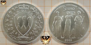 5 Euro, San Marino, 2003, 1700 Jahre Republik San Marino