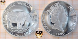 50 Dollars, 1992, Cook Islands, World Wildlife, Nashorn