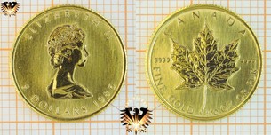 5 Dollars, Canada, 1986, Canada, 1/10 oz. Maple Leaf, 9999 Fine Gold
