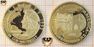 $5 Dollars, USA, 1992 W, Christopher Columbus,  Vorschaubild