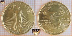 $5 Dollars, USA, 1999, Liberty, American Eagle, 1/10 oz. - 1/10 Unze, Gold