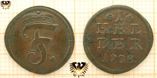 Brandenburg Bayreuth 1738, 1 Heller Kupfer- Münze  Vorschaubild