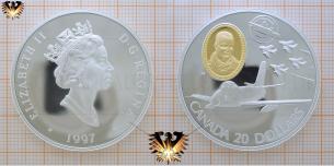Canada, 1997, 20 Dollars, Silbermünze, Flugzeugmünze, The Golden Hawks, Goldplakette  