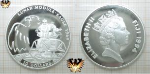 Fiji 1994, Silber, Münze, 10 Dollars, Lunar Module - Eagle 1969  
