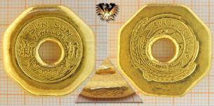 Sun Sun Jewellers, 37,73 g Feingold, Barrenmünze, Lochmünze, 1 Tael