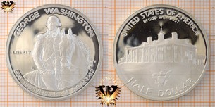 Half Dollar, USA, 1982, George Washington, 200. Geburtsjubiläum, Silbermünze