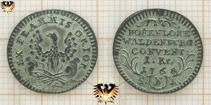 Hohenlohe Waldenburg Schillingsfürst, 1 Kreuzer Münze 1768
