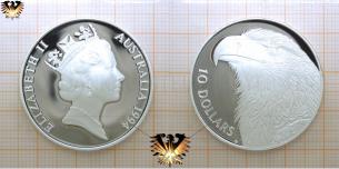 Keilschwanzadler, 10 Dollars, 1994, Australien, Endangered Wildlife, Silbermünze