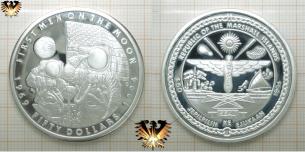 50 Dollars, First Men on the Moon, 1994, Silber-Gedenkmünze, Marshall Islands, Feinsilber, 1 OZ  