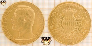 Monaco: Cent Francs, Albert I Prince de Monaco, (Cent) 100 Francs, Goldmünzen Monaco 1904