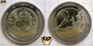 2 Euro, Griechenland, 2012, nominal, Sammlermünze, 10 Jahre Euro