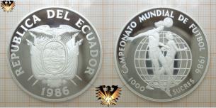 Kopfball, Ecuador, Campeonato Mundial de Futbol, 1000 Sucres  