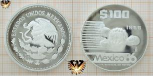100 Pesos, Silbermünze, Torhüter, Mexico 86, Copa Mundial de Futbol  
