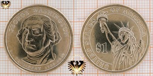 1 Dollar, USA, 2007, D, George Washington, 1st President 1789-1797