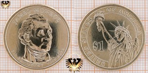 1 Dollar, USA, 2008, D, James Monroe, 5th President 1817-1823