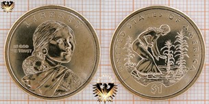 1 Dollar, USA, 2009, D, Native American Dollar - Planting Corps, Series: Native American Dollar 1
