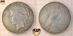 1 Dollar, USA, 1921, Peace Dollar, 1921-1935, Silber