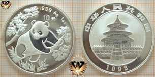 10 Yuan Silber-Panda, 1 Unze Silber 1992  Vorschaubild