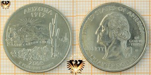 Quarter Dollar, USA, 2008, D, Arizona, 1912, The Grand Canyon State