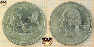 Quarter Dollar, USA, 2004, D, Wisconsin 1848