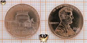 1 Cent, USA, 2009, Lincoln Bicentennial, Precidency in D.C.