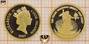 1 Dollar, Cook Islands, 2007, 100 Years Walking Liberty, Goldmünze